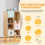 NNECW Kids Storage Cabinet with 4 Cubbies & 3 Drawers for Books & Toys