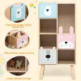 NNECW Kids Storage Cabinet with 4 Cubbies & 3 Drawers for Books & Toys