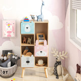 NNECW Kids Storage Cabinet with 4 Cubbies & 3 Drawers for Books & Toys