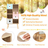 NNECW Kids Storage Cabinet with 4 Cubbies & 3 Drawers for Books & Toys