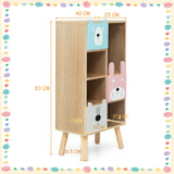 NNECW Kids Storage Cabinet with 4 Cubbies & 3 Drawers for Books & Toys