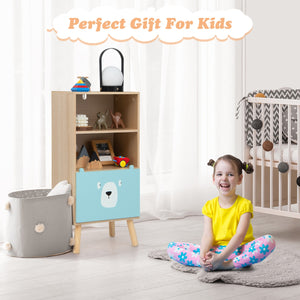 NNECW 3-Tier Kids Wooden Bookshelf for Kids Room & Playing Room