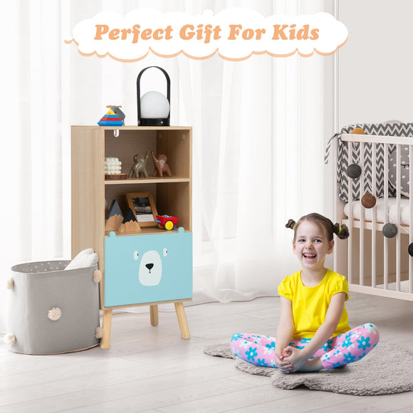 NNECW 3-Tier Kids Wooden Bookshelf for Kids Room & Playing Room