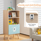 NNECW 3-Tier Kids Wooden Bookshelf for Kids Room & Playing Room