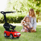 NNECW Licensed Bentley Kids Ride On Push Car with Canopy-Red