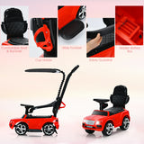 NNECW Licensed Bentley Kids Ride On Push Car with Canopy-Red