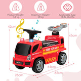 NNECW Kids Ride on Push Fire Engine Truck with Bubble Function for 18-36 Months