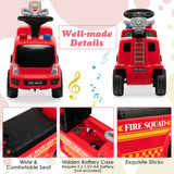 NNECW Kids Ride on Push Fire Engine Truck with Bubble Function for 18-36 Months
