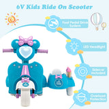 NNECW Kids Ride on Motorbike with Detachable Sidecar for 37-96 Months-Blue