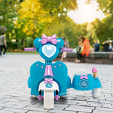 NNECW Kids Ride on Motorbike with Detachable Sidecar for 37-96 Months-Blue