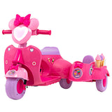 NNECW Kids Ride on Motorbike with Detachable Sidecar for 37-96 Months-Pink