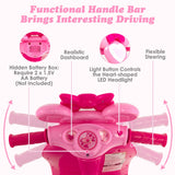 NNECW Kids Ride on Motorbike with Detachable Sidecar for 37-96 Months-Pink