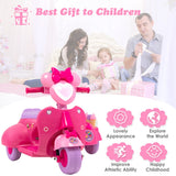 NNECW Kids Ride on Motorbike with Detachable Sidecar for 37-96 Months-Pink