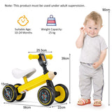 NNECW Baby Balance Bike with 4 Silent EVA Wheels for 10-24 Months Old