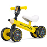 NNECW Baby Balance Bike with 4 Silent EVA Wheels for 10-24 Months Old