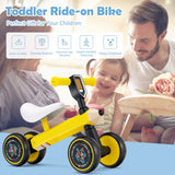 NNECW Baby Balance Bike with 4 Silent EVA Wheels for 10-24 Months Old