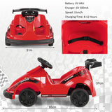 NNECW Kids Electric Go Kart with Remote Control for 3+ Years Old-Red