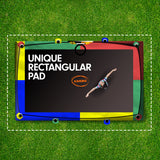 NNEDPE Kahuna Trampoline 6ft x 9ft Rectangular Outdoor Rainbow Basketball Set