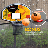 NNEDPE Kahuna Trampoline 6ft x 9ft Rectangular Outdoor Rainbow Basketball Set