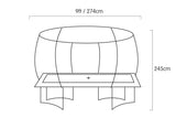 NNEDPE Kahuna Trampoline 6ft x 9ft Rectangular Outdoor Rainbow Basketball Set
