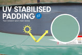 NNEDPE Trampoline 16 ft Kahuna with Basketball set and roof - Green