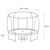NNEDPE Kahuna Trampoline 8 ft with Basketball set - Orange