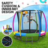 NNEDPE Kahuna Trampoline 8 ft with Basketball set - Rainbow