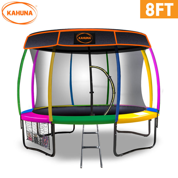 NNEDPE Kahuna Trampoline 8 ft with  Roof - Rainbow