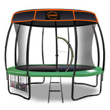 NNEDPE Trampoline 16 ft Kahuna with Basketball set and roof - Green