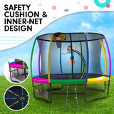 NNEDPE Kahuna Trampoline 10 ft with Basketball set - Rainbow