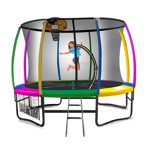 NNEDPE Kahuna Trampoline 8 ft with Basketball set - Rainbow