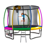 NNEDPE Kahuna Trampoline 16ft with Basketball Set - Rainbow