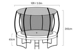 NNEDPE Kahuna Trampoline 10 ft  Roof - Blue
