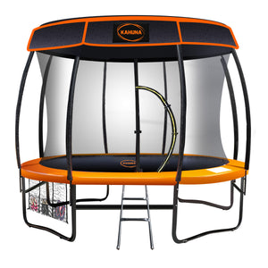 NNEDPE Kahuna Trampoline 10 ft with Roof - Orange