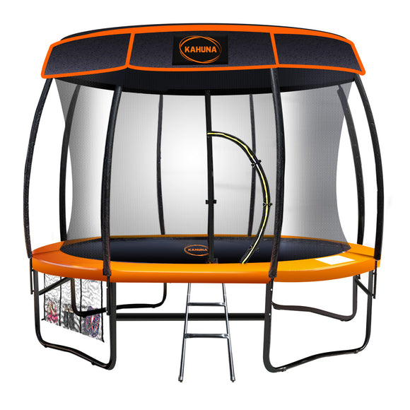 NNEDPE Kahuna Trampoline 10 ft with Roof - Orange