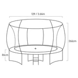 NNEDPE Kahuna Trampoline 12 ft with  Roof-Orange