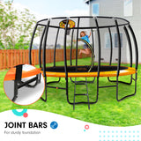 NNEDPE Kahuna Trampoline 12 ft with Basketball set - Orange