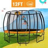 NNEDPE Kahuna Trampoline 12 ft with Basketball set - Orange