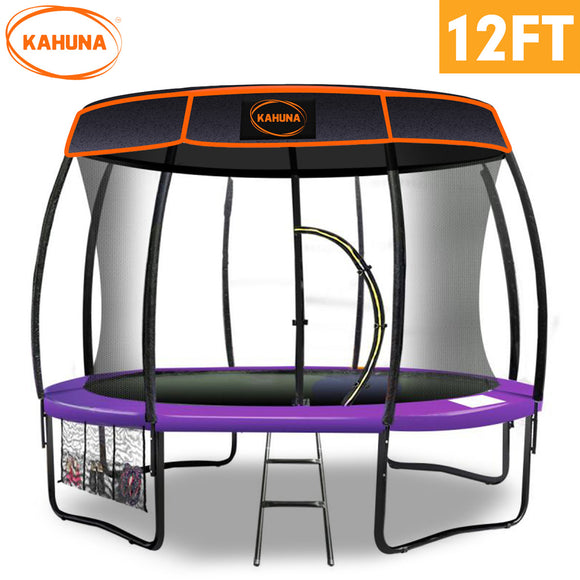 NNEDPE Kahuna Trampoline 12 ft with  Roof-Purple