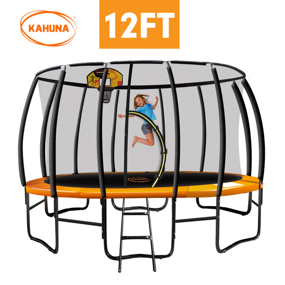NNEDPE Kahuna Trampoline 12 ft with Basketball set - Orange