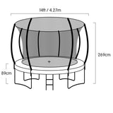 NNEDPE Kahuna Trampoline 14 ft with Basketball Set - Rainbow