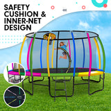 NNEDPE Kahuna Trampoline 14 ft with Basketball Set - Rainbow