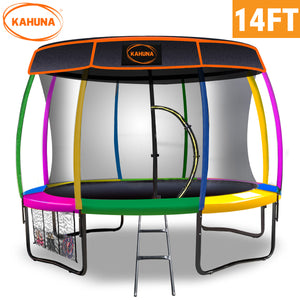 NNEDPE Kahuna Trampoline 14 ft with  Roof - Rainbow
