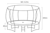 NNEDPE Kahuna Trampoline 14 ft with Roof - Blue