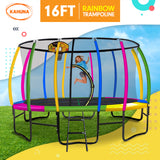 NNEDPE Kahuna Trampoline 16ft with Basketball Set - Rainbow