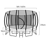NNEDPE Kahuna Trampoline 16ft with Basketball Set - Rainbow