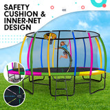 NNEDPE Kahuna Trampoline 16ft with Basketball Set - Rainbow