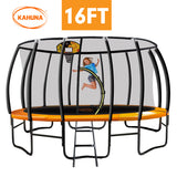 NNEDPE Kahuna Trampoline 14 ft with Basketball set - Orange