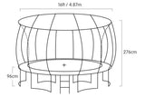 NNEDPE Kahuna Pro 16ft Trampoline with Mat, Reversible Pad, Basketball Set