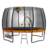 NNEDPE Kahuna 8ft Springless Trampoline with Basketball Set